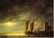 Aelbert Cuyp Fishing boats by moonlight. china oil painting artist